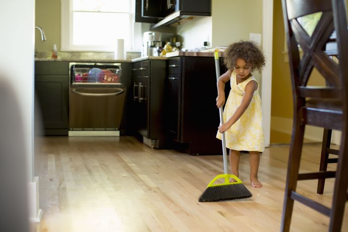 How often do you sweep things up with a broom?