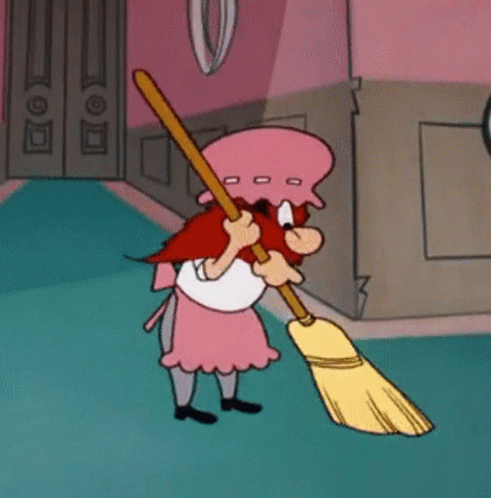 How often do you sweep things up with a broom?