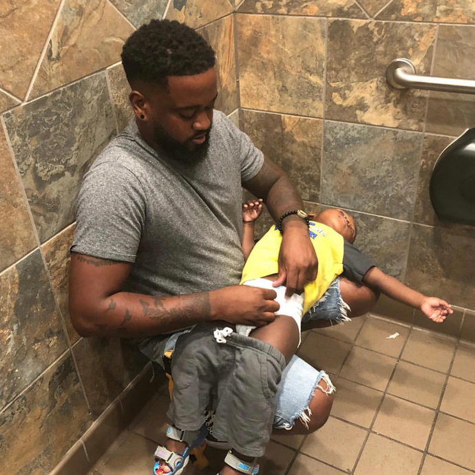 Girls, How would you feel if you saw a man in the women’s room changing a baby’s diaper?