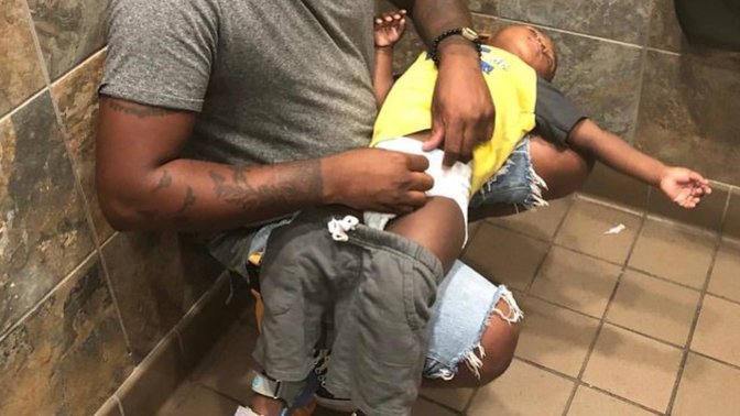 Girls, How would you feel if you saw a man in the women’s room changing a baby’s diaper?