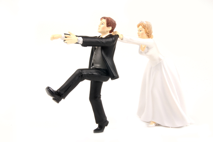 Groom attempting to run away