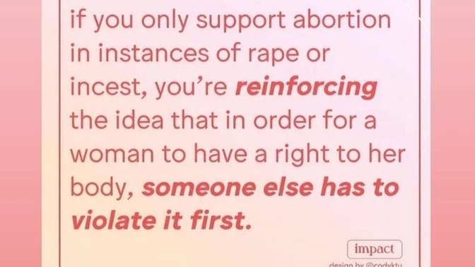 People who only support abortion as the last resort, what do you say to this?