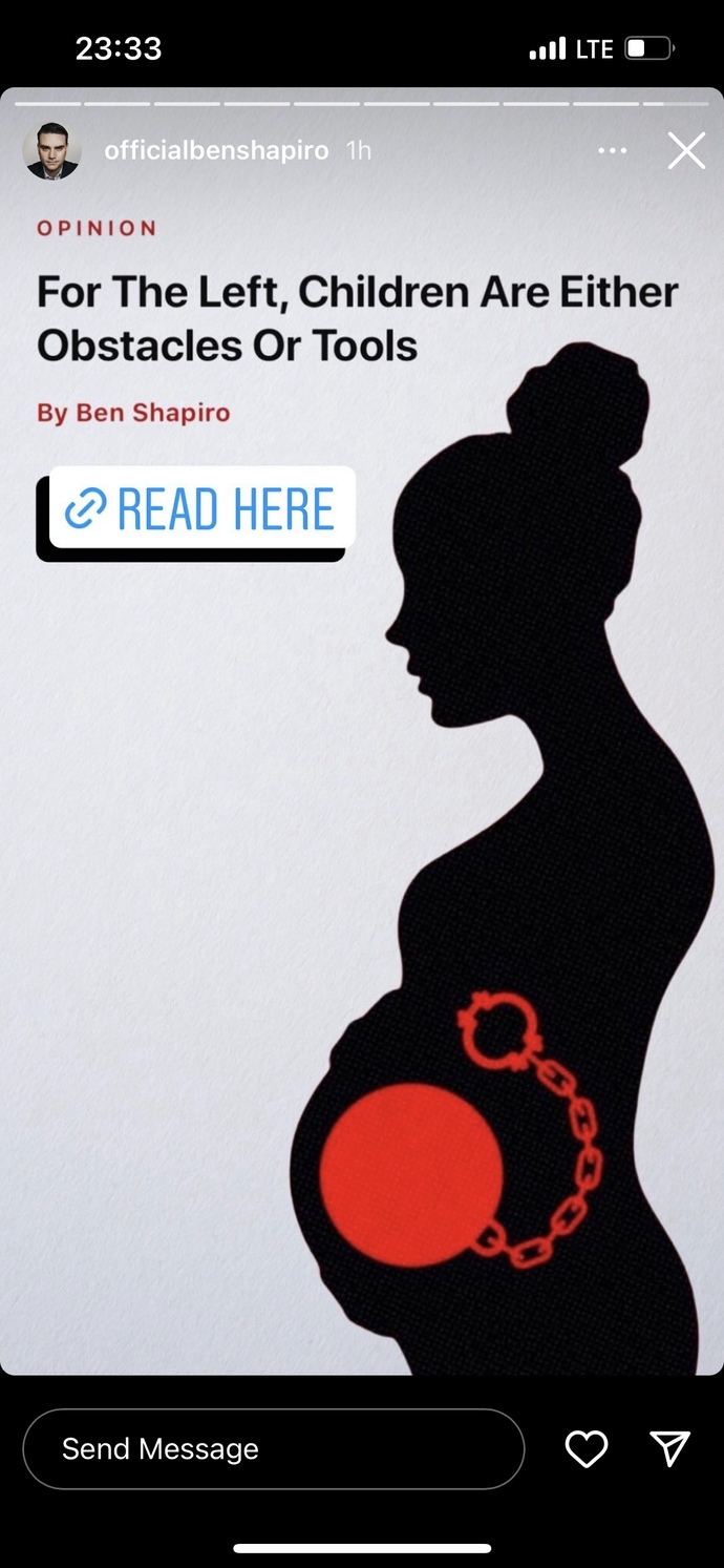 What are your thoughts on Ben Shapiro’s posts on the recent Roe v. Wade overturning?