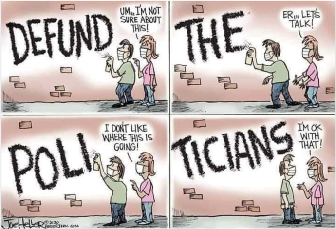 Would it be better to defund the police or to defund politicians?