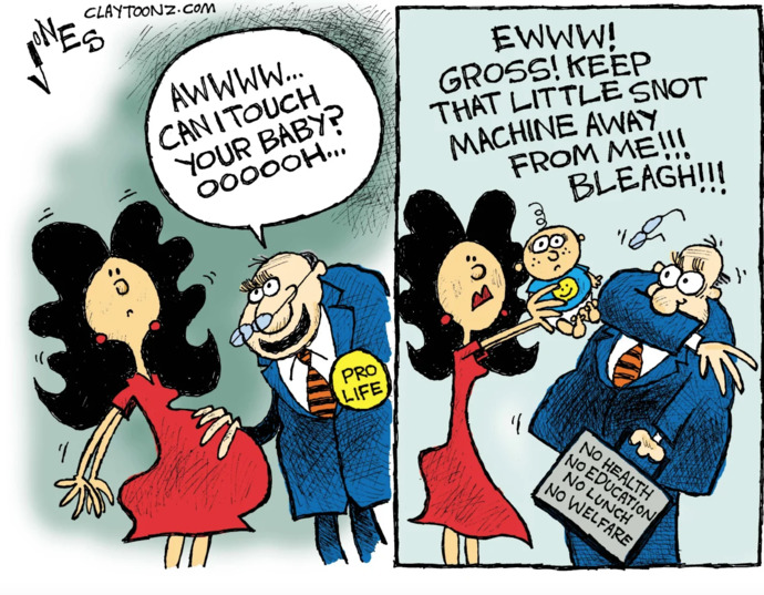 Which of these do you you think best highlights the hypocrisy of the so called pro life crowd?