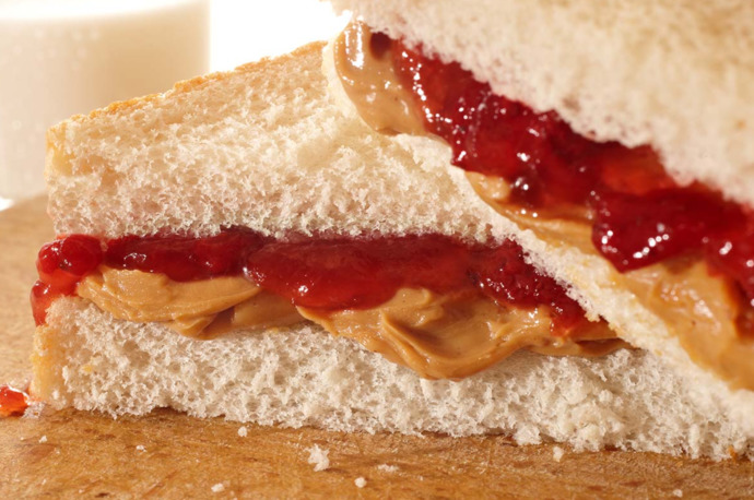 Peanut Butter and Jelly Sandwich ... which is on top?