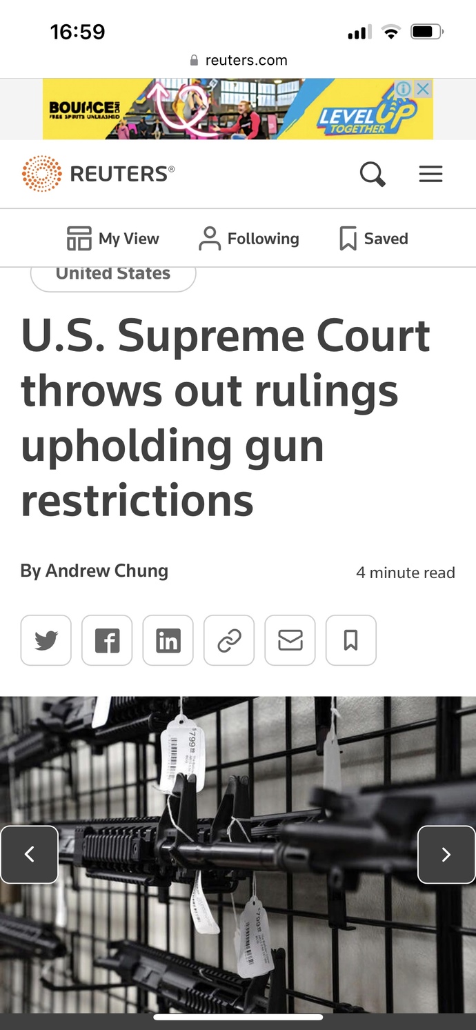 Supreme Court overturns certain gun restrictions, assault weapons ban, etc. Your thoughts?