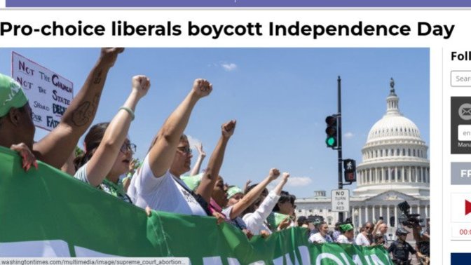 In lieu of the supreme court's decision to return abortion back to the states, are you going to boycott the 4th of July?