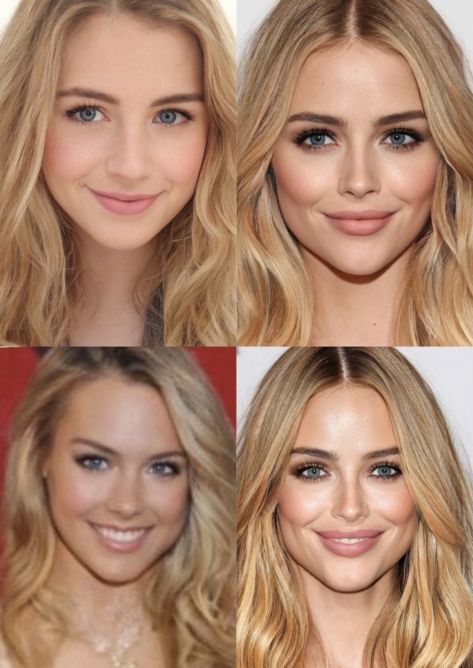 The pictures on the left are her when she was 20. And on the right her at age 24.