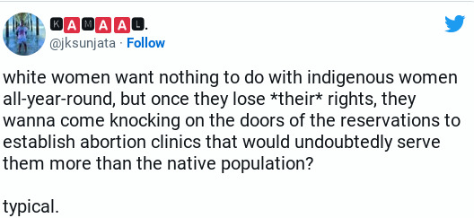 Native American response to abortion-hungry savages