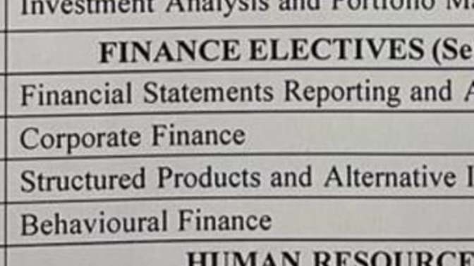 MBA- Finance Electives, which subjects should I Pick? Suggest me?