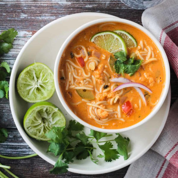 red curry Thai noodle soup