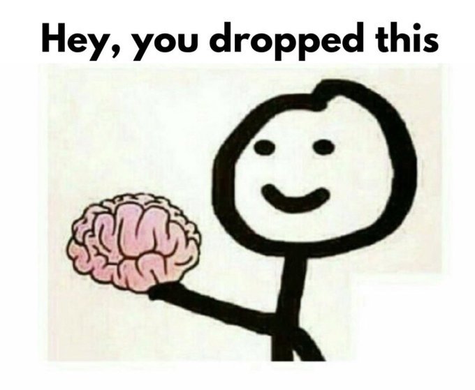Anyone lose their brain recently, if so I found it?