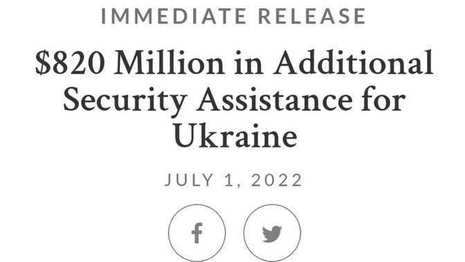 Another 820 million dollars to Ukraine. How does that make you feel?