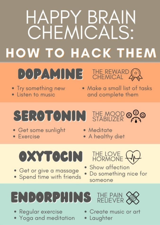 How do you increase your happiness chemicals?