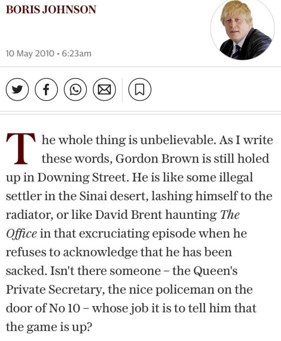 If Boris Johnson was taken down over lies, how come the former Occupant of the WH who constantly lied - didn't suffer the same fate?