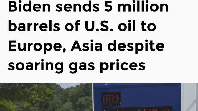 President Biden send US Oil Reserves overseas despite our HIGH prices, How does that make you feel?