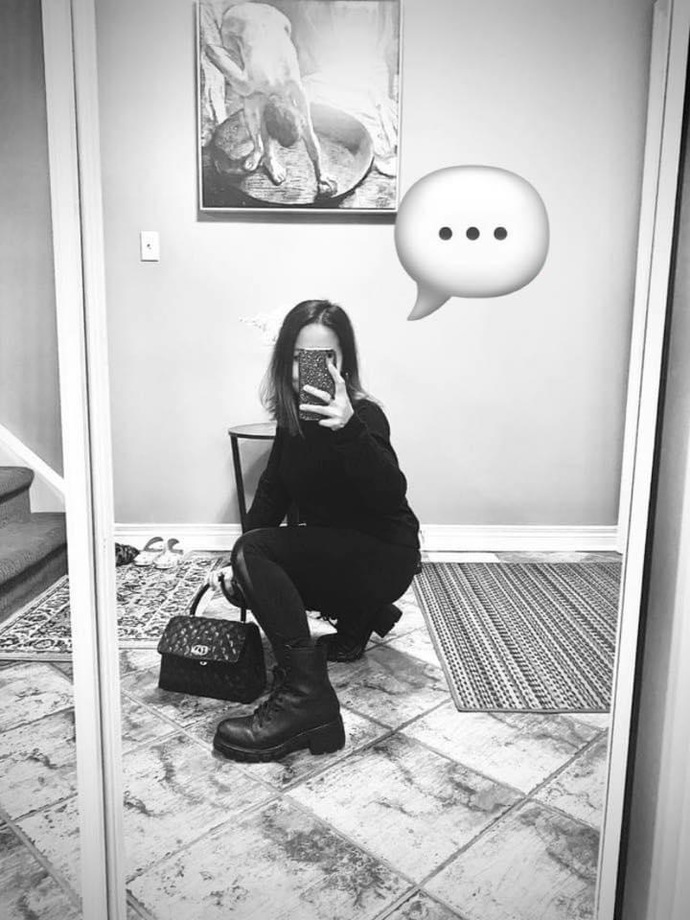 my combat boots with my chic purse 👜
