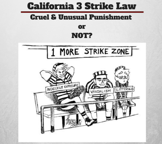 Are you or would you be in favor of the 3 strike law in your state or country, why, why not?