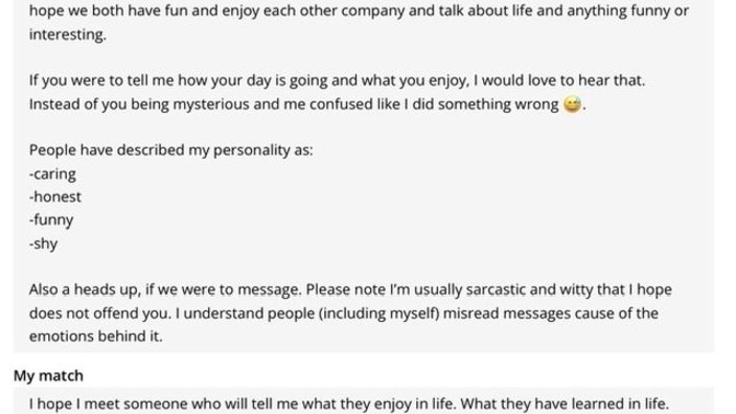 How is my dating profile?