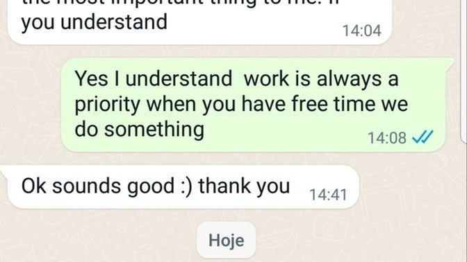Why girl say not have too much time but messages?