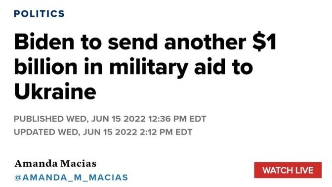 US President Biden sends another 1.7 Billion dollars to Ukraine as aide, but were in a huge inflation. How does this make you feel?