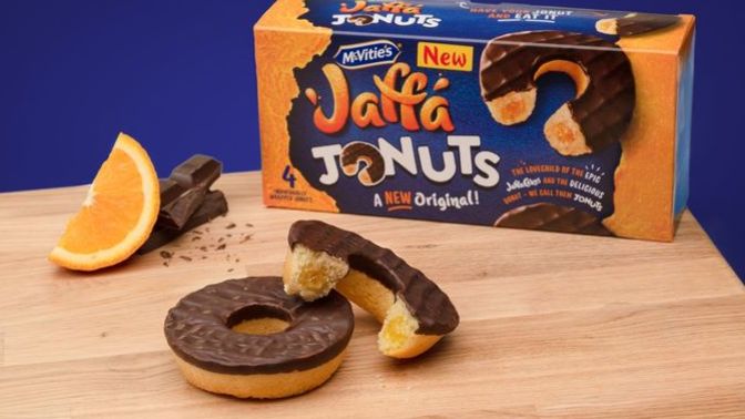 Have you had these before or seen them in the shop were you live there Jaffa cakes but doughnuts of them?