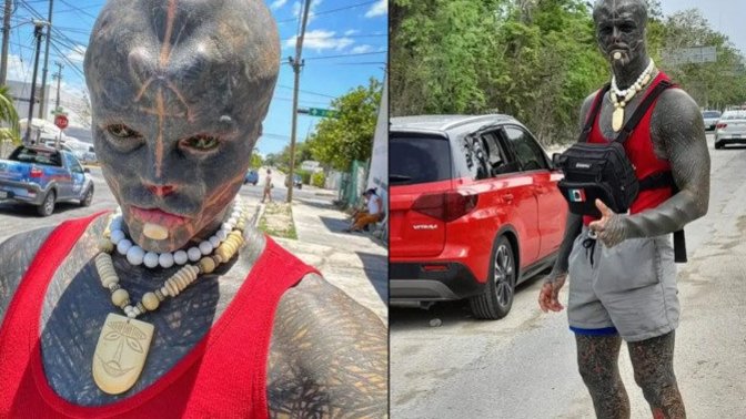 Man Transforming Into Black Alien Gets 'Shouted At' And People 'Run Away' From Him?