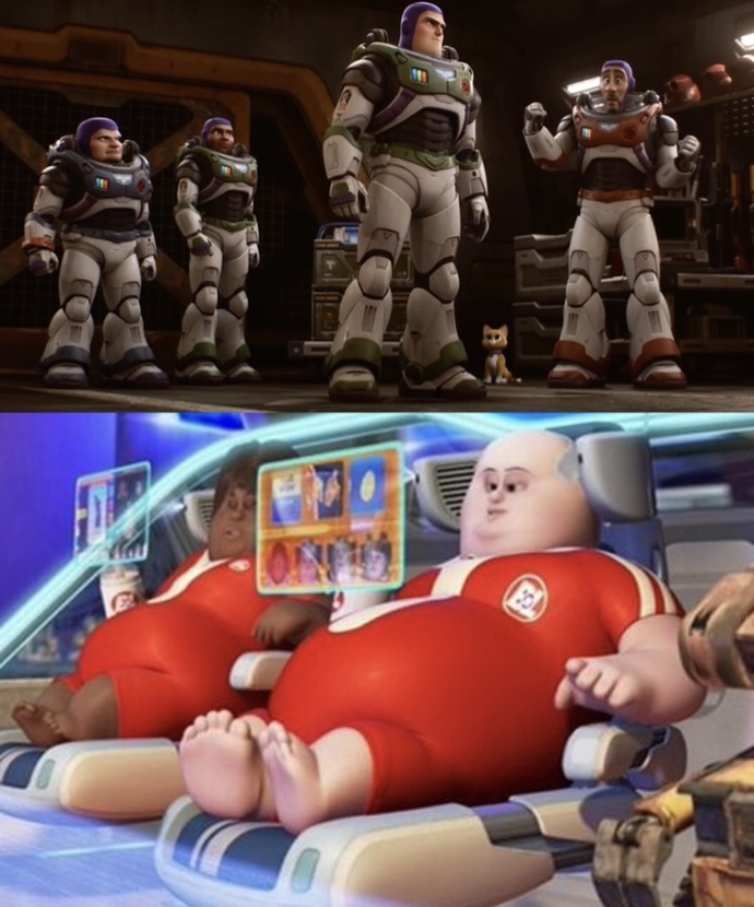 Why the humans aren’t fat in the lightyear movie if it takes place in the same universe as WALL. E?