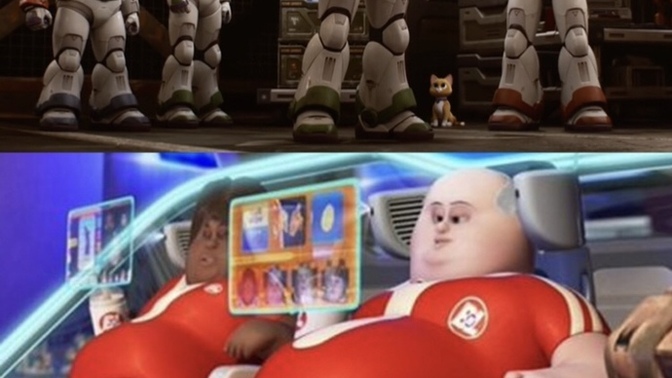 Why the humans aren’t fat in the lightyear movie if it takes place in the same universe as WALL. E?