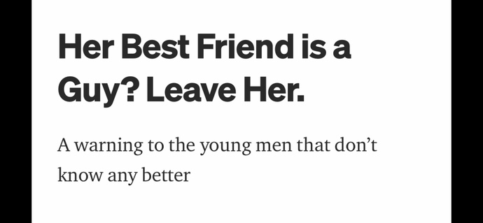 Do you think it is a red flag for a woman in a relationship to have predominantly male friends, a male best friend, or no female friends?