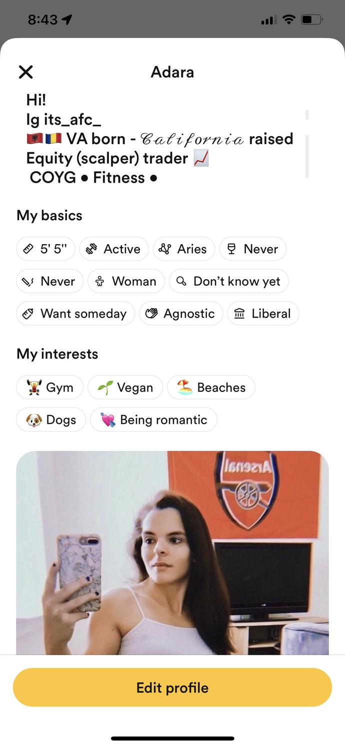 Sure I change something on my profile?
