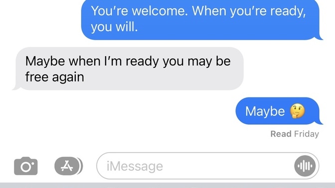 “I’m done for now”?
