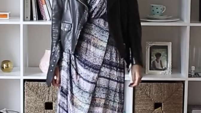 Which of her outfits look best? Which of her outfits pair better with her leather jacket?