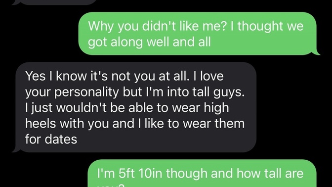 Girl from tinder rejected me because of my height. How do I get over this low blow?