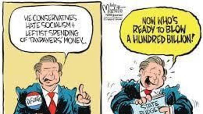 Ron Desantis give money away in Florida like Biden in DC, Is he any Different Not a conservative?