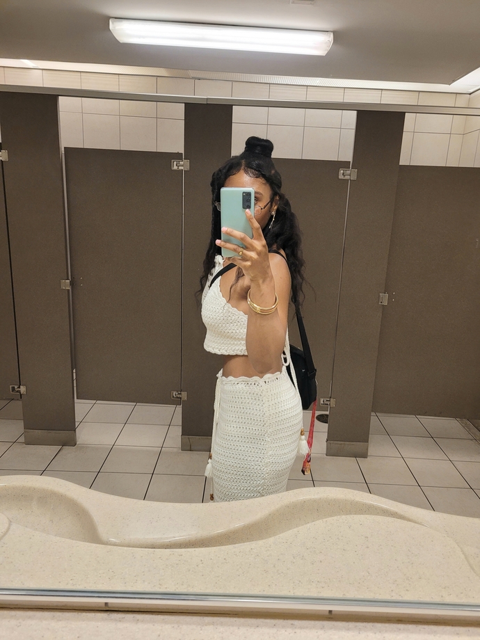 How Does This Crochet Skirt & Halter Set Look?