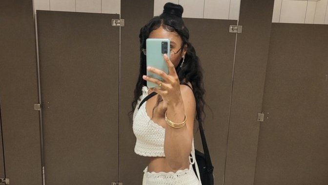 How Does This Crochet Skirt & Halter Set Look?