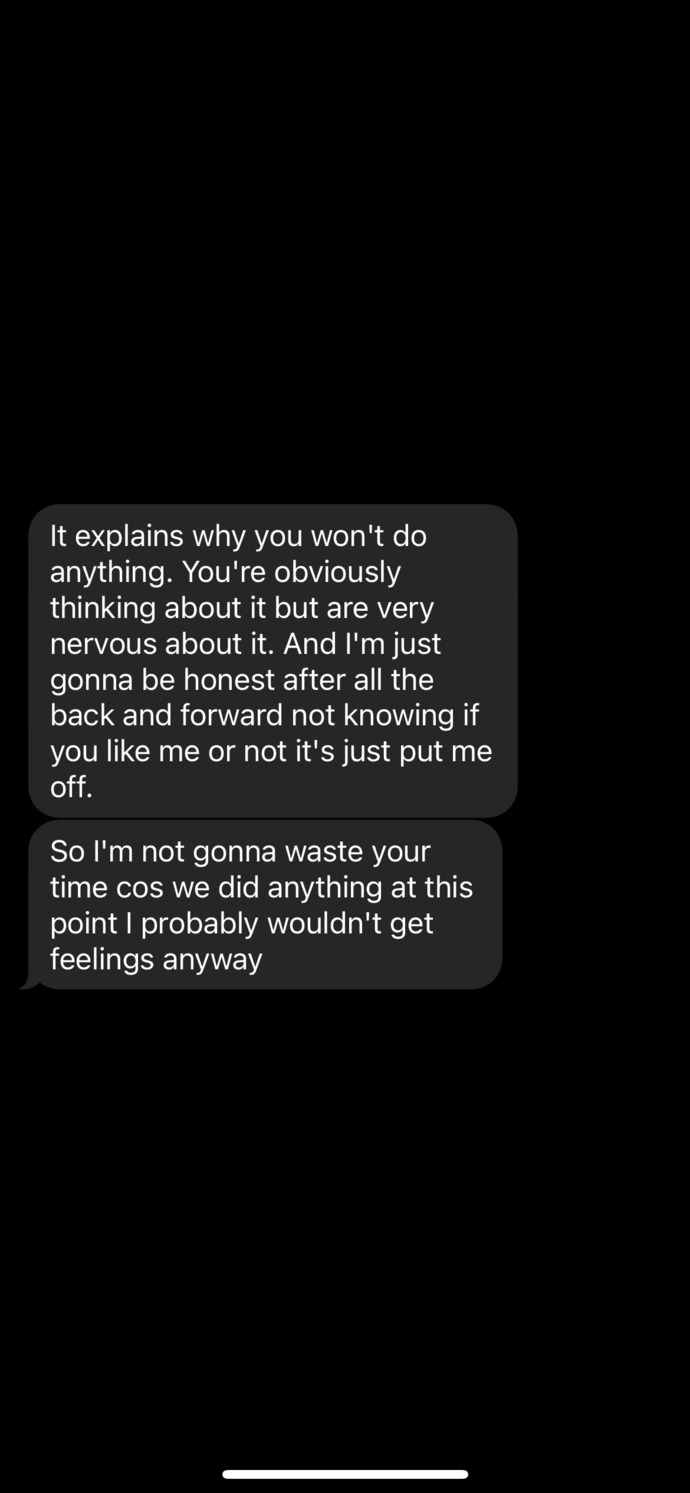 If he said him left wondering if I like him or not put him off so he wouldn’t catch feelings at this point. Does it mean he sees me negatively?
