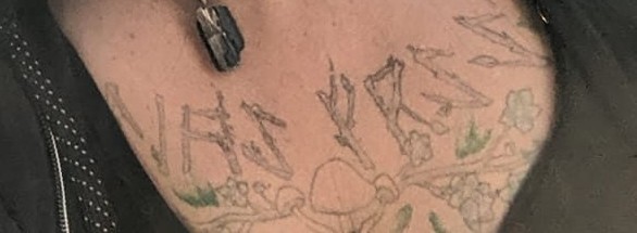 I saw this chest tattoo on a womans instagram page? Can anyone tell me what the words say or mean?