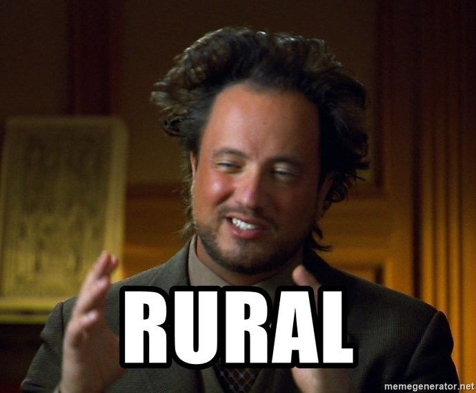 Does anyone else have trouble pronouncing the word Rural or is it just me?