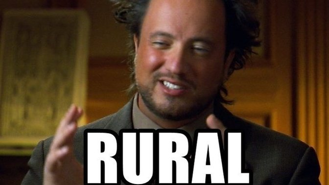 Does anyone else have trouble pronouncing the word 'Rural' or is it just me?