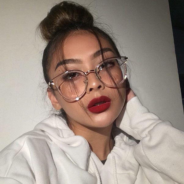 She probably thinks these glasses make her look hot, but. . .