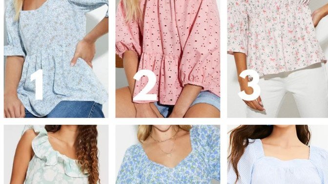 Which of these blouses looks best for going casually daily?