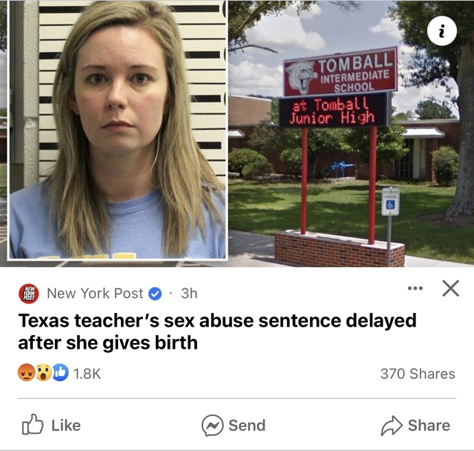 Does anyone else feel like if the genders were reversed, the punishment would have been prison for life?