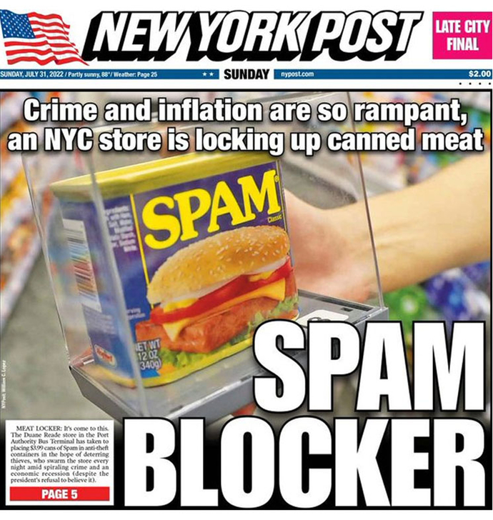 Do you agree with me that its a brilliant idea to lock up SPAM in NYC, but, but not criminals?