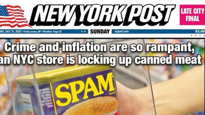 Do you agree with me that it's a brilliant idea to lock up SPAM in NYC, but, but not criminals?