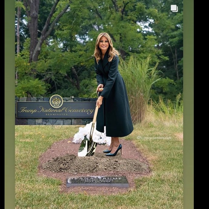 Oh, Trumps…Is this not a weird thing? Burying someone and taking pics with a shovel?