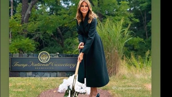 Oh, Trumps…Is this not a weird thing? Burying someone and taking pics with a shovel?