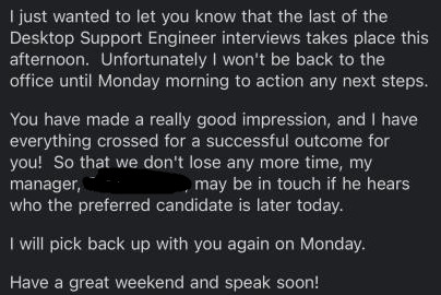 What to make of this email my recruiter for a job sent? It kinda feels like maybe he was told something but cant make it official just yet?